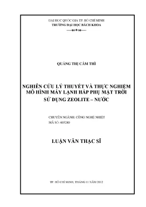 Nghiên cứu lý thuyết và thực nghiệm máy lạnh hấp phụ 