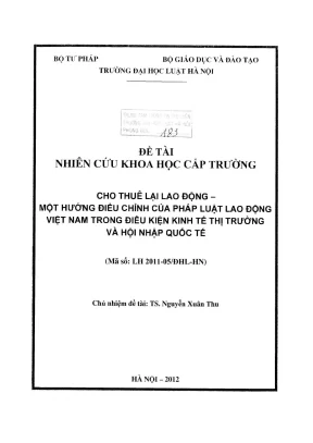Nghiên cứu khoa học: Điều chỉnh pháp luật lao động Việt 