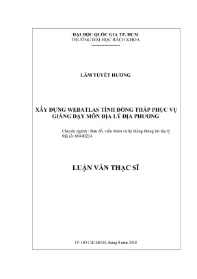 Luận Văn Thạc Sĩ: Xây Dựng WebAtlas Đồng Tháp Bằng Viễn 