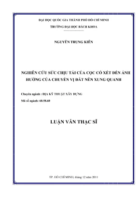 Nghiên cứu sức chịu tải của cọc trong địa kỹ thuật xây