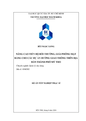 Nâng cao tiến độ bồi thường giải phóng mặt bằng cho dự