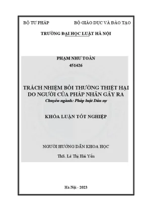 Khóa luận tốt nghiệp: Trách nhiệm bồi thường thiệt hại 