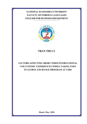 Các yếu tố ảnh hưởng đến trải nghiệm tình nguyện viên 