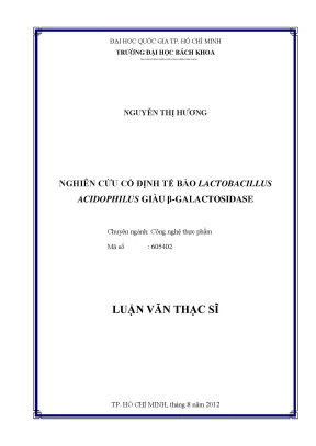 Nghiên cứu cố định tế bào Lactobacillus Acidophilus giàu