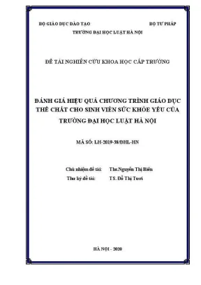 Đánh giá hiệu quả chương trình giáo dục thể chất cho 