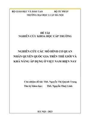 Nghiên cứu mô hình cơ quan nhân quyền quốc tế và ứng