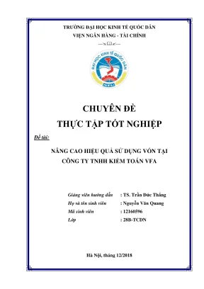 Nâng cao hiệu quả sử dụng vốn tại công ty TNHH Kiểm toán VFA
