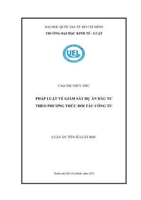 Luận án tiến sĩ: Pháp luật giám sát dự án đầu tư đối tác 