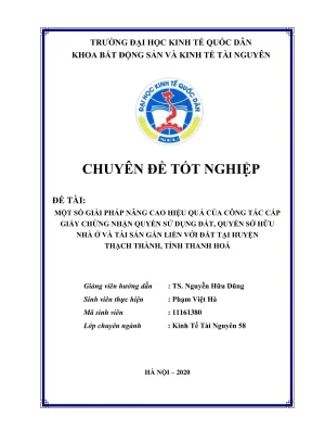 Giải pháp nâng cao hiệu quả cấp giấy chứng nhận quyền sử 
