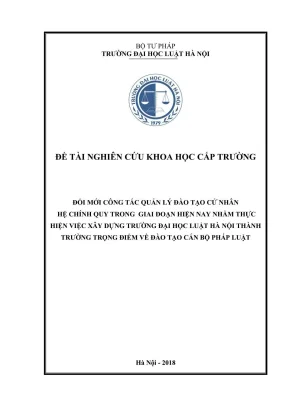 Đổi mới quản lý đào tạo cử nhân hệ chính quy tại Trường 
