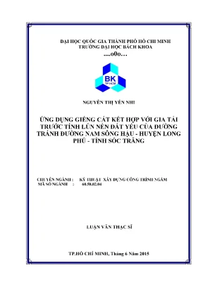 Luận Văn Thạc Sĩ: Ứng Dụng Giếng Cát Kết Hợp Gia Tải 