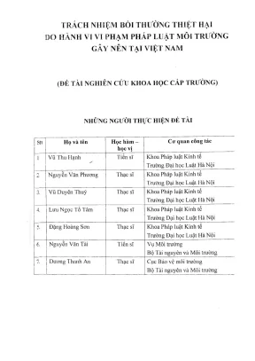 Nghiên cứu trách nhiệm bồi thường thiệt hại do vi phạm 