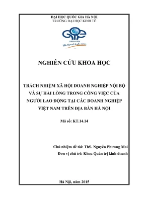 Nghiên cứu trách nhiệm xã hội doanh nghiệp và sự hài