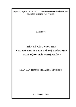Rèn Kỹ Năng Giao Tiếp Cho Trẻ Khuyết Tật Trí Tuệ Lớp 3
