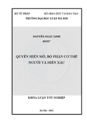 Khóa Luận Tốt Nghiệp: Quyền Hiến Mô, Bộ Phận Cơ Thể Và