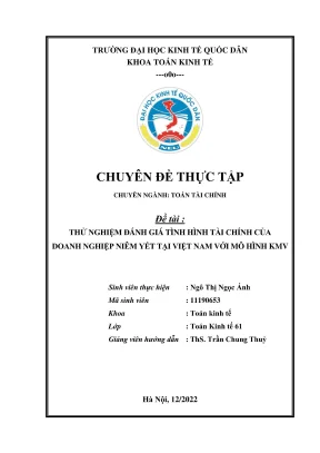 Đánh Giá Tình Trạng Tài Chính Doanh Nghiệp Niêm Yết Việt