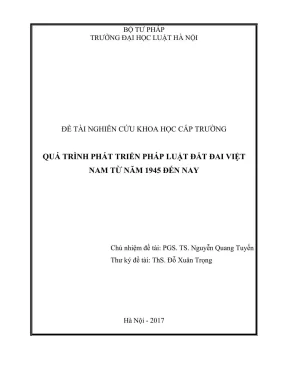 Quá trình phát triển pháp luật đất đai Việt Nam từ 1945 