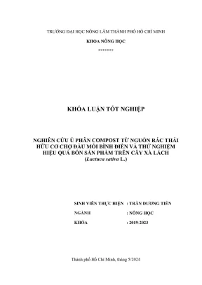 Nghiên cứu ủ phân compost từ rác thải hữu cơ chợ Bình