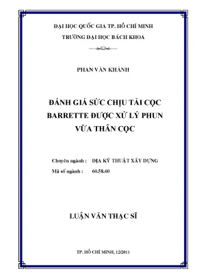 Đánh Giá Sức Chịu Tải Cọc Barrette Xử Lý Phun Vữa Trong