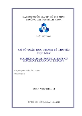 Luận Văn Thạc Sĩ Toán Ứng Dụng: Cơ Sở Toán Học Trong Học Máy