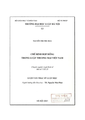 Luận Văn Thạc Sĩ Luật Học: Chế Định Hợp Đồng Trong Luật
