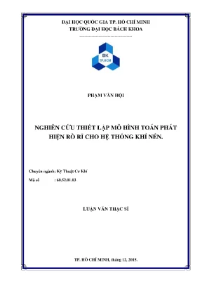 Luận Văn Thạc Sĩ Kỹ Thuật Cơ Khí: Mô Hình Toán Phát Hiện