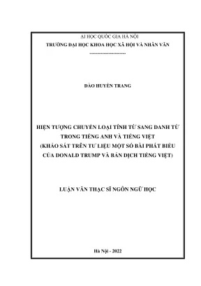 Hiện tượng chuyển loại tính từ sang danh từ trong tiếng