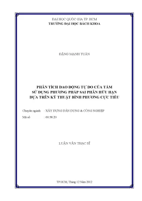 Luận văn XD: Phân tích dao động tấm bằng sai phân hữu hạn