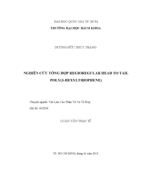 Nghiên cứu tổng hợp Poly 3-Hexyl Thiophene Regioregular 