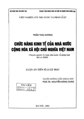 Chức năng kinh tế của Nhà nước Cộng hòa Xã hội Chủ nghĩa 