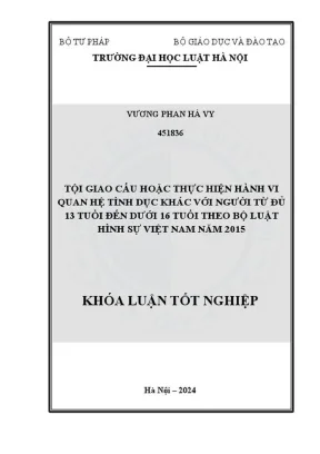 Khóa luận tốt nghiệp: Tội giao cấu với người từ 13 đến