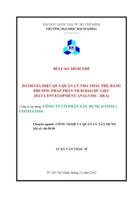 Đánh Giá Hiệu Quả Quản Lý Nhà Thầu Phụ Bằng Phương Pháp