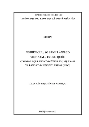 So sánh làng cổ Việt Nam và Trung Quốc: Nghiên cứu