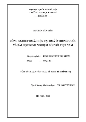 Luận Văn Thạc Sĩ: Công Nghiệp Hóa Hiện Đại Hóa Trung 