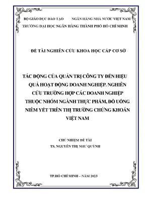 Tác động của quản trị công ty đến hiệu quả doanh nghiệp: 