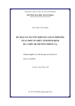 Luận Văn Thạc Sĩ: Dự Báo Tài Nguyên Khoáng Sản Sa Khoáng