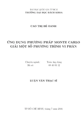 Luận Văn Thạc Sĩ Toán Ứng Dụng: Giải Phương Trình Vi