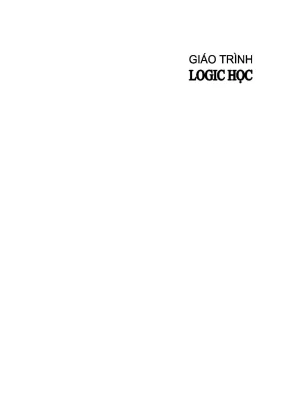 Giáo trình Logic học Đại học Luật Hà Nội - Biên soạn bởi 
