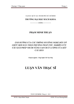 Nghiên cứu ảnh hưởng thông số công nghệ FSW đến chất