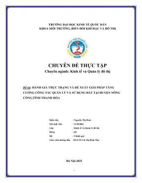 Đánh Giá Thực Trạng Và Giải Pháp Quản Lý Đất Tại Huyện