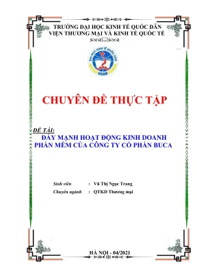 Chuyên đề thực tập: Chiến lược đẩy mạnh kinh doanh phần 