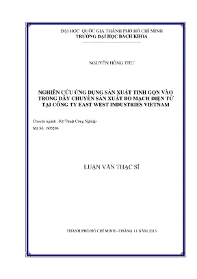 Ứng Dụng Sản Xuất Tinh Gọn Trong Dây Chuyền Sản Xuất Bo 