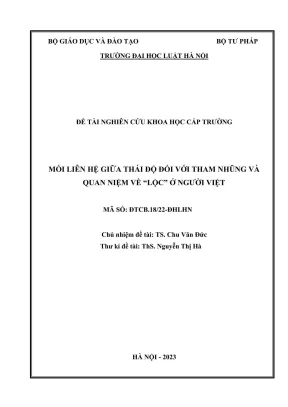 Mối liên hệ giữa thái độ tham nhũng và quan niệm về lộc 