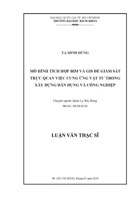 Mô Hình Tích Hợp BIM Và GIS Giám Sát Cung Ứng Vật Tư Xây