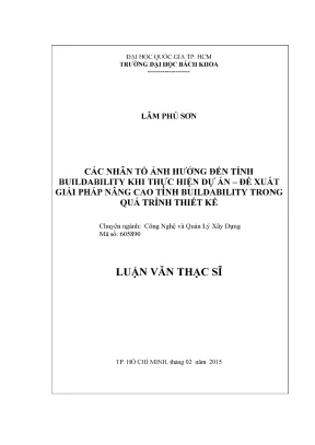 Các nhân tố ảnh hưởng đến tính buildability trong quản