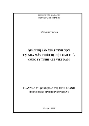 Quản trị sản xuất tinh gọn tại ABB Việt Nam: Luận văn