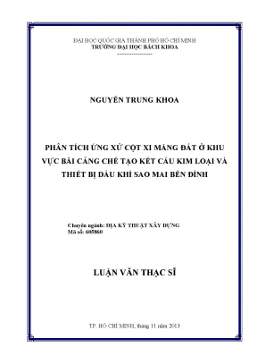 Phân tích ứng xử cột xi măng đất tại khu vực bãi cảng