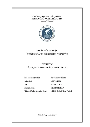 Đồ án tốt nghiệp CNTT: Xây dựng website bán hàng online
