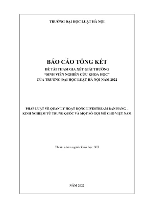 Nghiên cứu khoa học pháp luật về quản lý livestream bán 