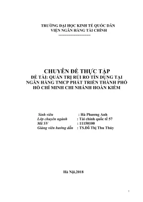 Chuyên đề thực tập quản trị rủi ro tín dụng tại ngân 